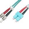 FO patch cord, duplex, ST to SC